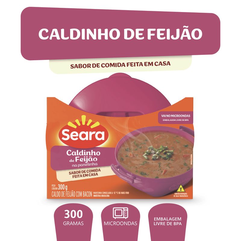 Caldinho Congelado Feijão Seara na Panelinha Pote 300g