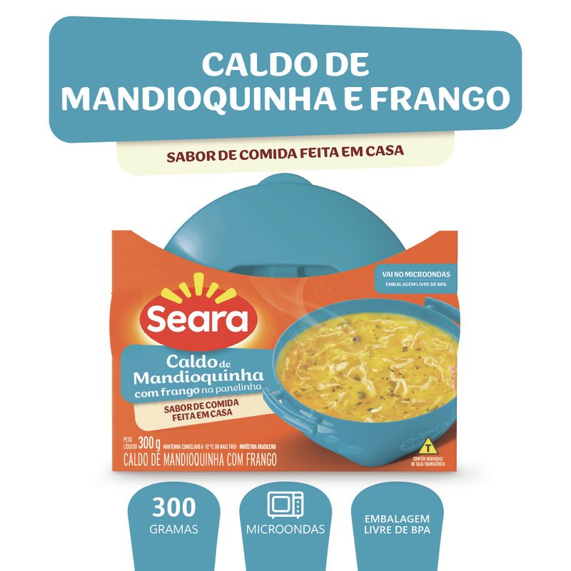 Caldo Congelado Mandioquinha com Frango Seara na Panelinha Pote 300g