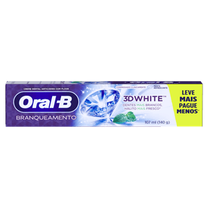 Creme Dental Oral-B 3D White Branqueamento Leve + Pague - 140g