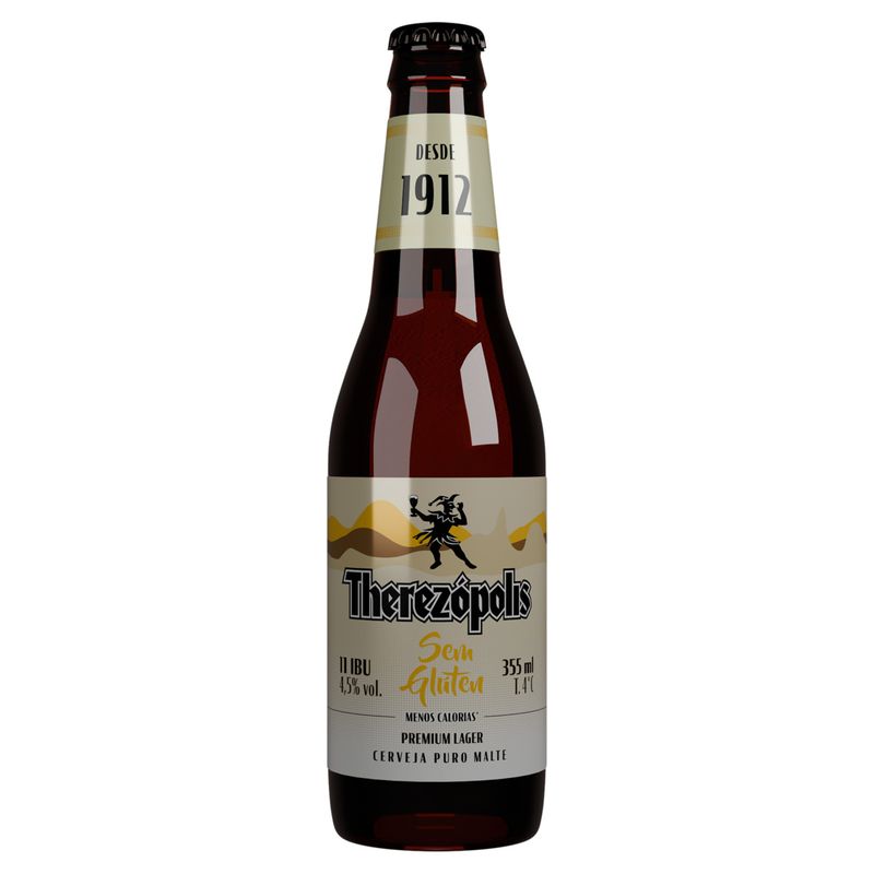 Cerveja Lager Puro Malte sem Glúten Therezópolis Garrafa 355ml