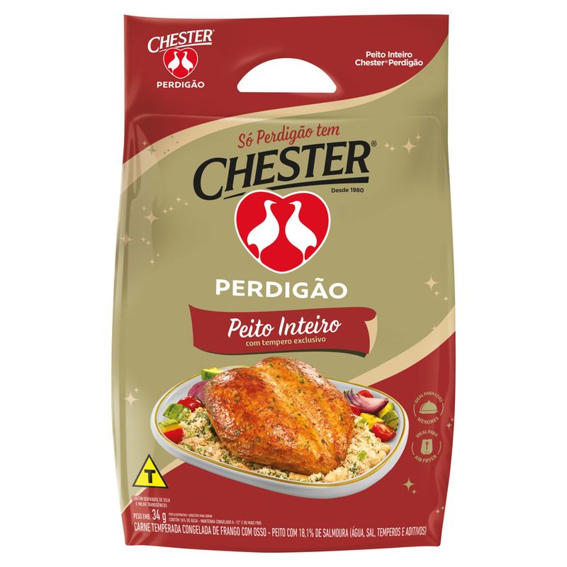 Peito de Frango Inteiro Congelado Temperado Perdigão Chester