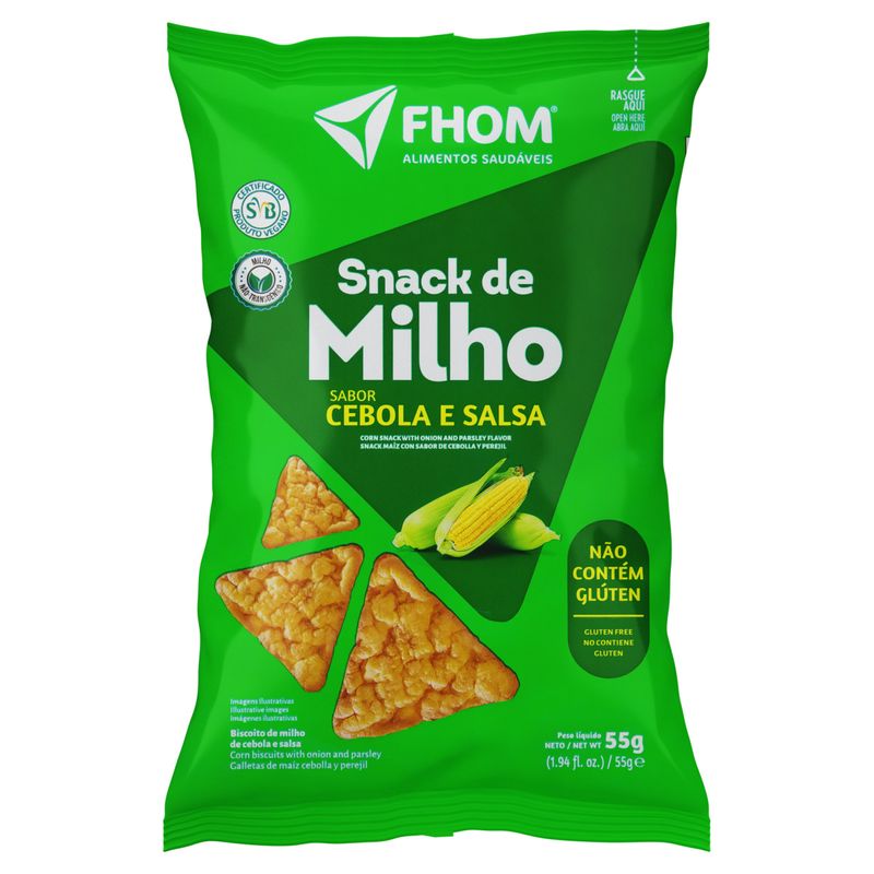 Snack de Milho Cebola e Salsa Fhom Pacote 55g