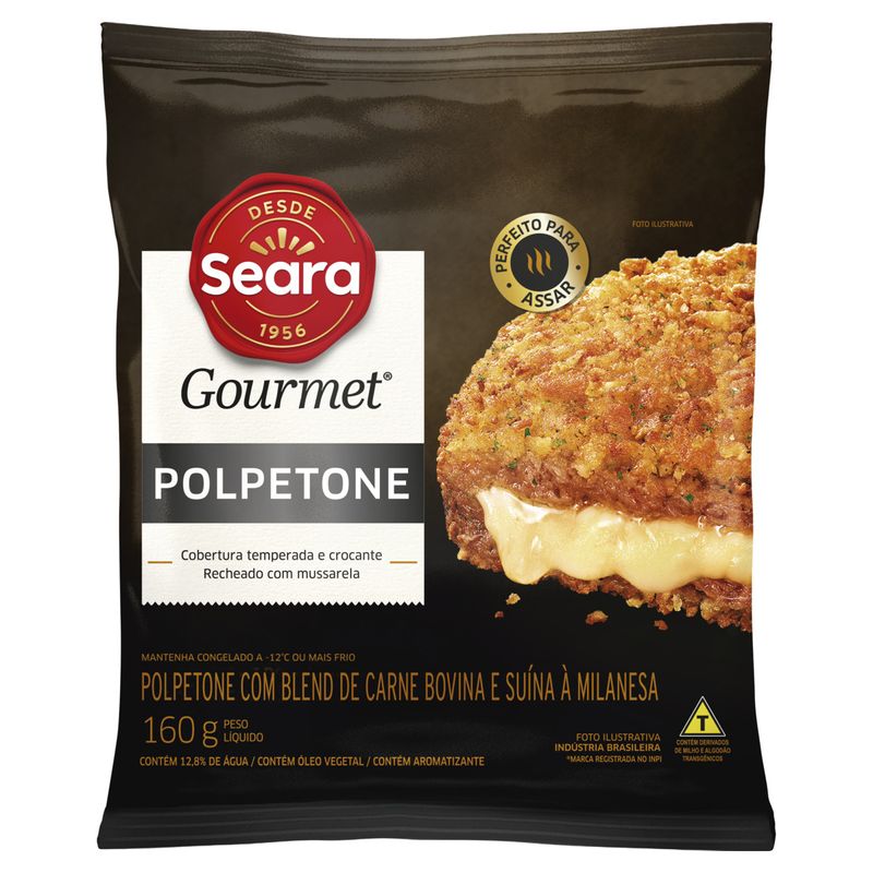 Polpetone Recheio Mussarela Seara Gourmet Pacote 160g