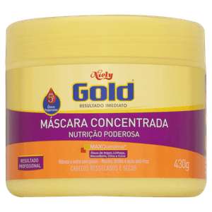 Máscara Concentrada Niely Gold Nutrição Poderosa Pote 430g