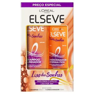 Kit Shampoo 375ml + Condicionador 170ml L´oréal Paris Elseve Liso dos Sonhos