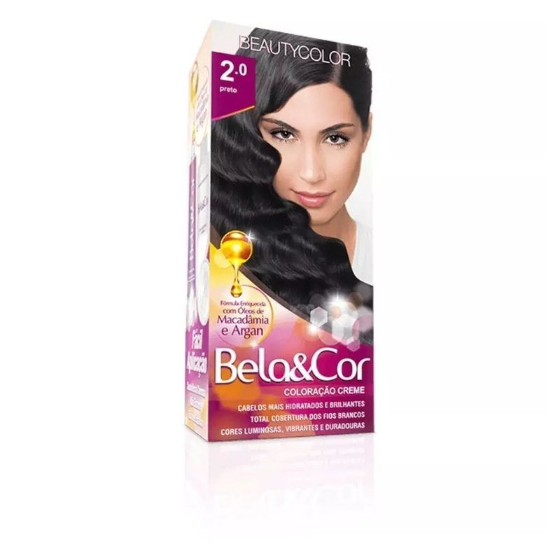 Kit Coloração Creme 2 0 Preto Beautycolor Bela&Cor
