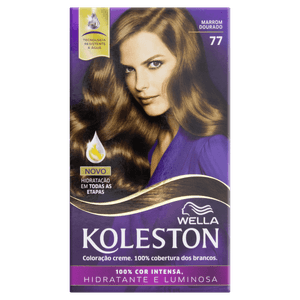 Kit Coloração Creme 77 Marrom Dourado Wella Koleston