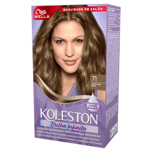 Kit Coloração Creme 71 Louro Cinza Médio Wella Koleston