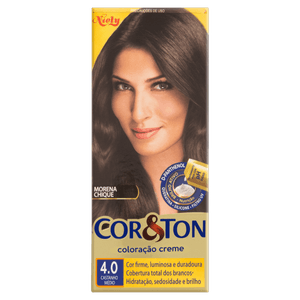 Kit Coloração Creme 4.0 Castanho Médio Niely Cor&Ton