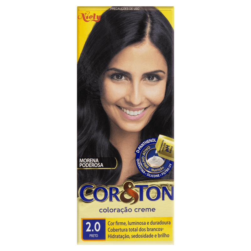 Kit Coloração Creme 2 0 Preto Niely Cor&Ton