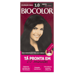 Kit Coloração Creme 1.0 Preto Fundamental Biocolor