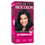 Kit Coloração Creme 2 0 Preto Azulado Incrível Biocolor