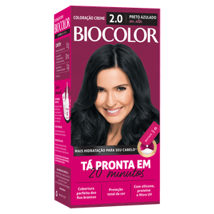 Kit Coloração Creme 2.0 Preto Azulado Incrível Biocolor