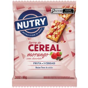 Barra de Cereal Nutry Morango com Chocolate  PE 3un