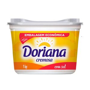 Margarina Cremosa com Sal Doriana Pote 1kg Embalagem Econômica