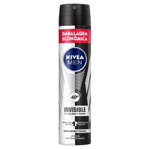 Antitranspirante Aerossol Nivea Men Invisible for Black & White 200ml Embalagem Econômica