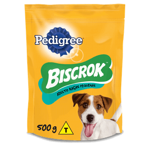 Petisco para Cães Adultos Raças Pequenas Leite Pedigree Biscrok Pouch 500g