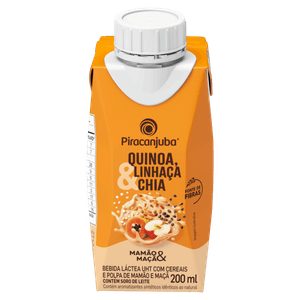 Bebida Láctea UHT Mamão & Maçã com Quinoa, Linhaça e Chia Piracanjuba Caixa 200ml