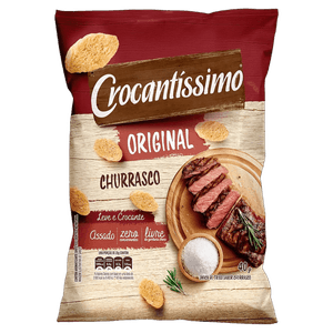 Snack de Trigo Churrasco Crocantíssimo Original Pacote 40g