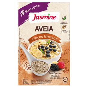 Aveia em Flocos Grossos Jasmine Caixa 200g