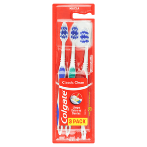 Escova Dental Macia Colgate Classic Clean 3 Unidades