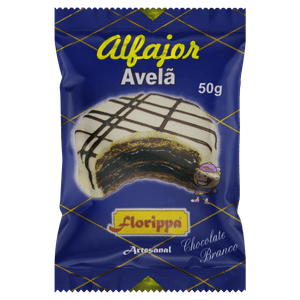 Alfajor Avelã com Chocolate Branco Artesanal Florippa Pacote 50g