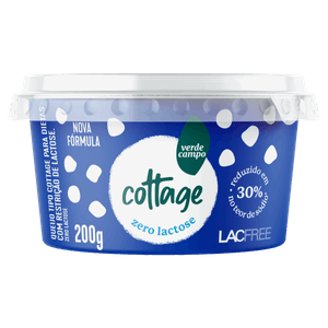 Queijo Cottage Zero Lactose Verde Campo Lacfree Pote 200g