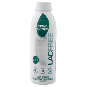 Iogurte Desnatado Zero Lactose Verde Campo Lacfree Garrafa 500g