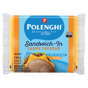 Queijo Processado Cheddar Light Polenghi Sandwich-In 144g