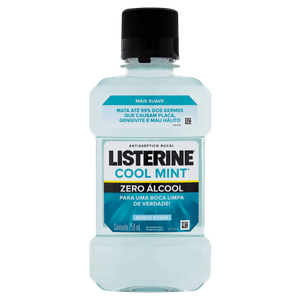 Enxaguante Bucal Antisséptico Zero Álcool Menta Suave Listerine Cool Mint Frasco 250ml