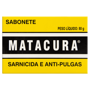 Sabonete Uso Veterinário Sarnicida e Anti-Pulgas Matacura Caixa 80g