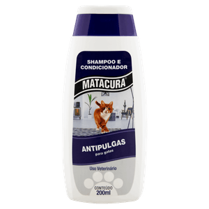 Shampoo e Condicionador para Gatos Antipulgas Matacura Frasco 200ml