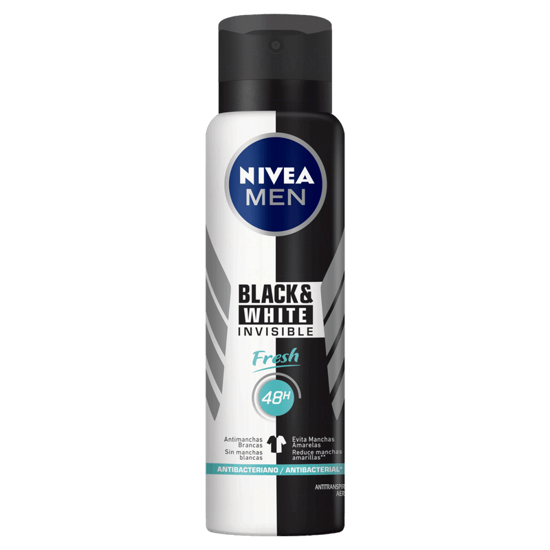 Antitranspirante-Aerossol-Nivea-Men-Invisible-for-Black---White-Fresh-150ml