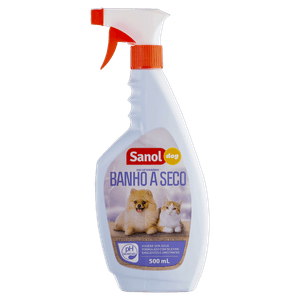 Banho a Seco Uso Veterinário Spray Sanol Dog Frasco 500ml