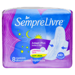 Absorvente-com-Abas-Noite-e-Dia-Seca-Sempre-Livre-Adapt-Plus-Pacote-8-Unidades