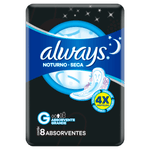 Absorvente-com-Abas-Seca-Always-Noites-Tranquilas-Noturno-Longo-Pacote-Leve-8-Pague-7-Unidades