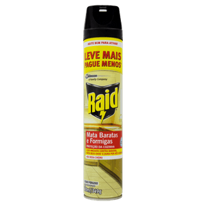 Inseticida Aerossol Mata Baratas e Formigas Base Água Raid Frasco 420ml Leve Mais Pague Menos