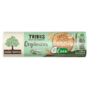 Biscoito Integral Orgânico Coco Mãe Terra Tribos Pacote 130g