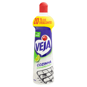 Limpador Desengordurante Cozinha Limão Veja Squeeze 500ml Grátis 20% de Desconto