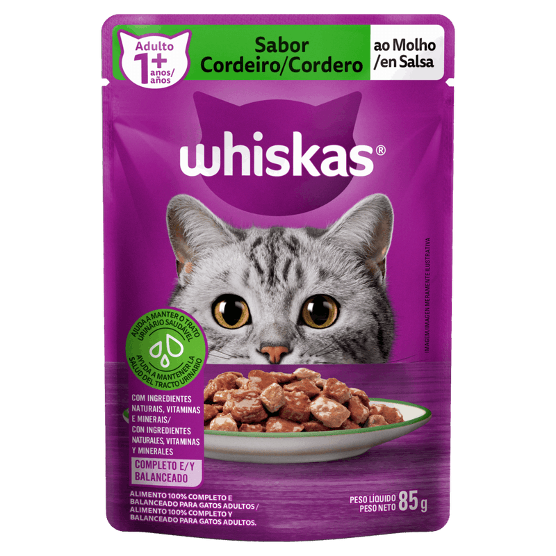 Alimento-para-Gatos-Adultos-1--Cordeiro-ao-Molho-Whiskas-Sache-85g