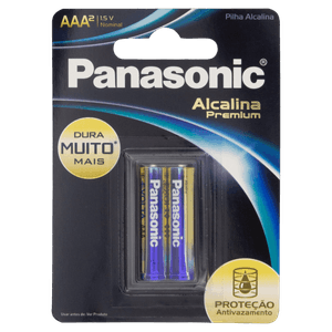 Pilha Alcalina AAA Panasonic Premium 2 Unidades 1,5V