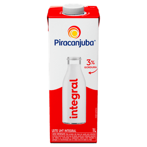 Leite UHT Integral Piracanjuba Caixa com Tampa 1l