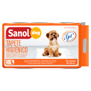 Tapete Higiênico para Cães Sanol Dog 60cm x 80cm Pacote 30 Unidades