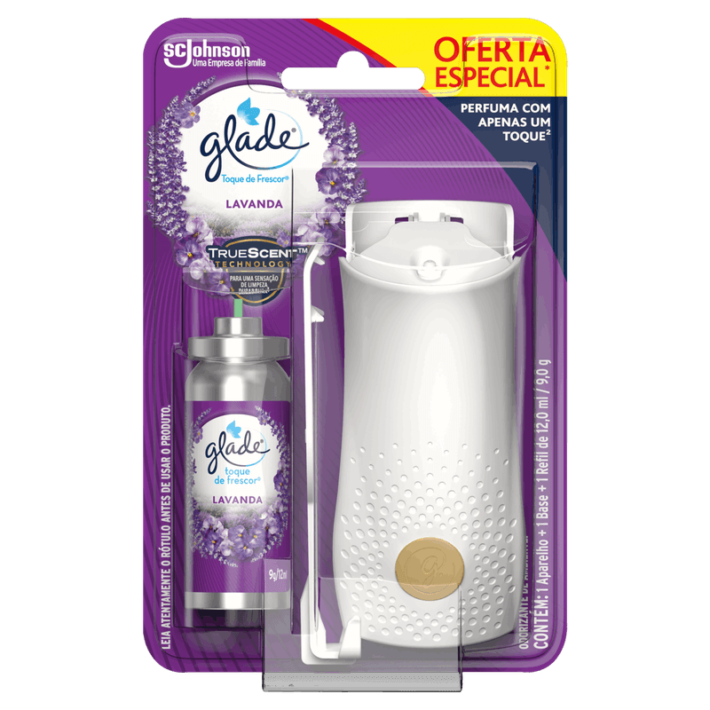 Aparelho e Odorizador de Ambiente Lavanda Glade Toque de Frescor Blister 12ml Oferta Especial