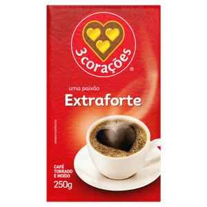 Café Torrado e Moído a Vácuo Extraforte 3 Corações Pacote 250g