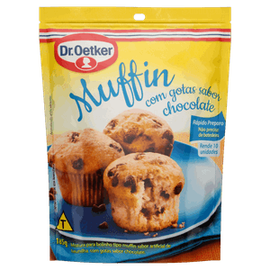 Mistura para Bolo Muffin Baunilha com Gotas de Chocolate Dr. Oetker Sachê 185g