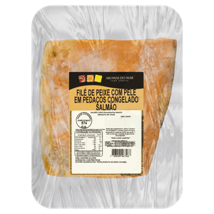 Filé de Salmão Congelado em Pedaços Salmão Coho Aromas do Mar Food Service Bandeja 800g