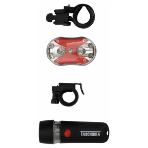 Kit Farol 05 Led´s 6 VDC + Lanterna Preta 09 Led´s 3 VDC para Bicicleta Taschibra