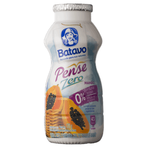 Bebida Láctea Fermentada Mamão Batavo Pense Zero Frasco 170g