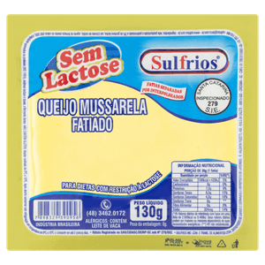 Queijo Mussarela Fatiado Zero Lactose Sulfrios 130g